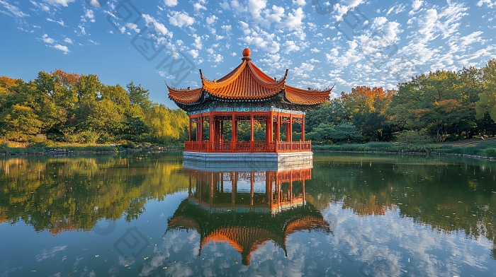 中国古典园林亭台水榭图片-包图网企业站