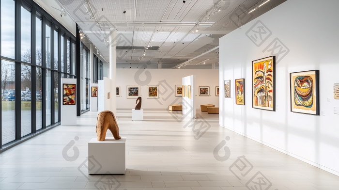 现代艺术展览馆室内场景图片-包图网企业站