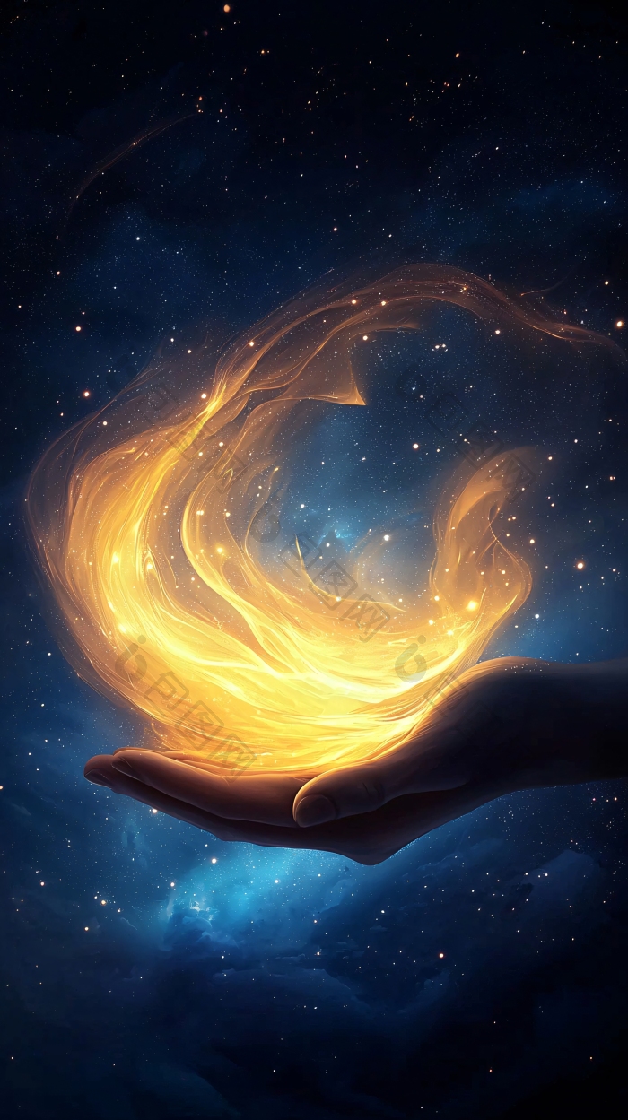 手捧星河的奇幻画面图片-包图网企业站