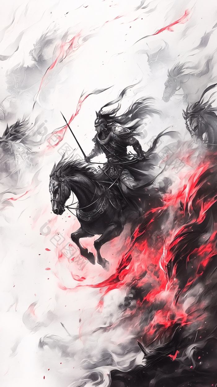 战马骑士挥剑疾驰图片-包图网企业站