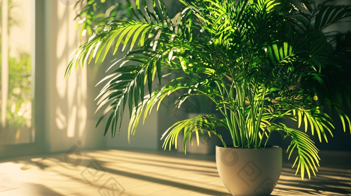 室内阳光下的绿色植物盆栽室内植物美化图片-包图网企业站