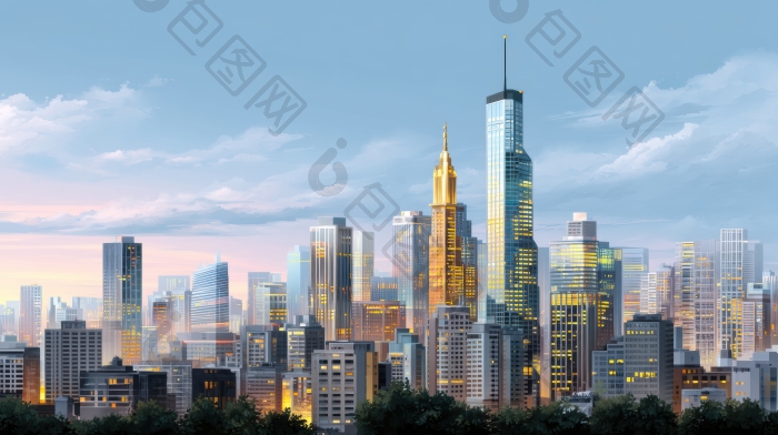 现代城市天际线夜景城市繁华夜景图片-包图网企业站