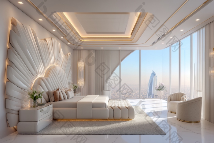 现代豪华卧室设计宽敞空间图片-包图网企业站