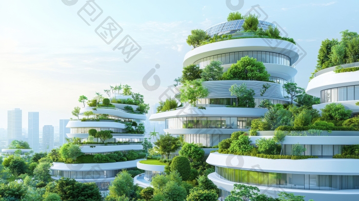 未来绿色生态高层建筑图片-包图网企业站