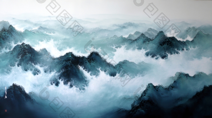 云雾缭绕的山峰中国风图片-包图网企业站