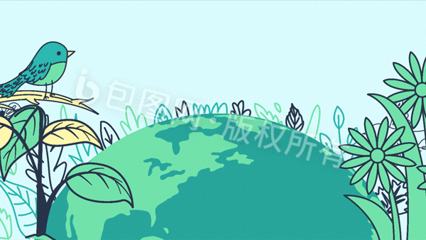 【地球绿色展板插画gif图】图片下载-包图网