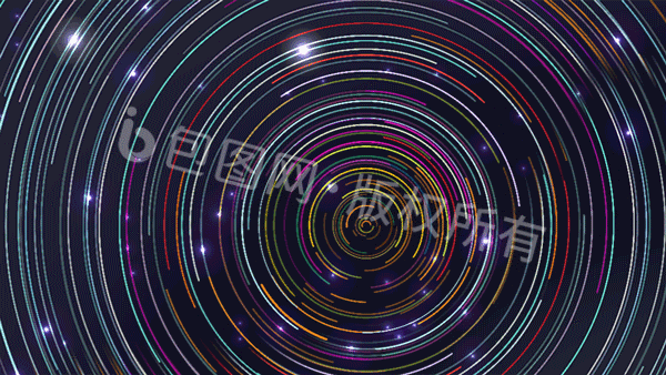 浪漫梦幻螺旋宇宙星轨闪亮星星插画gif图