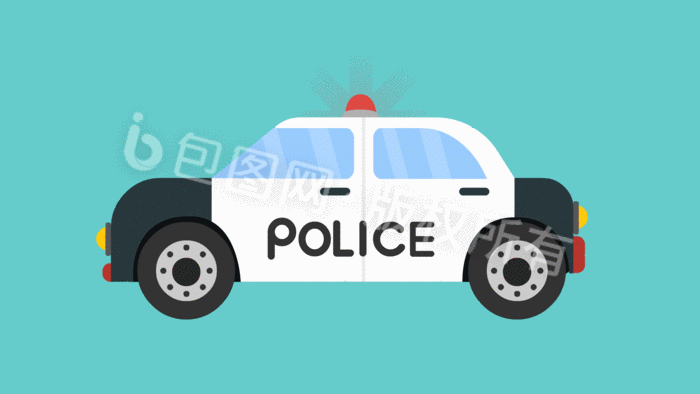 卡通警车动图gif