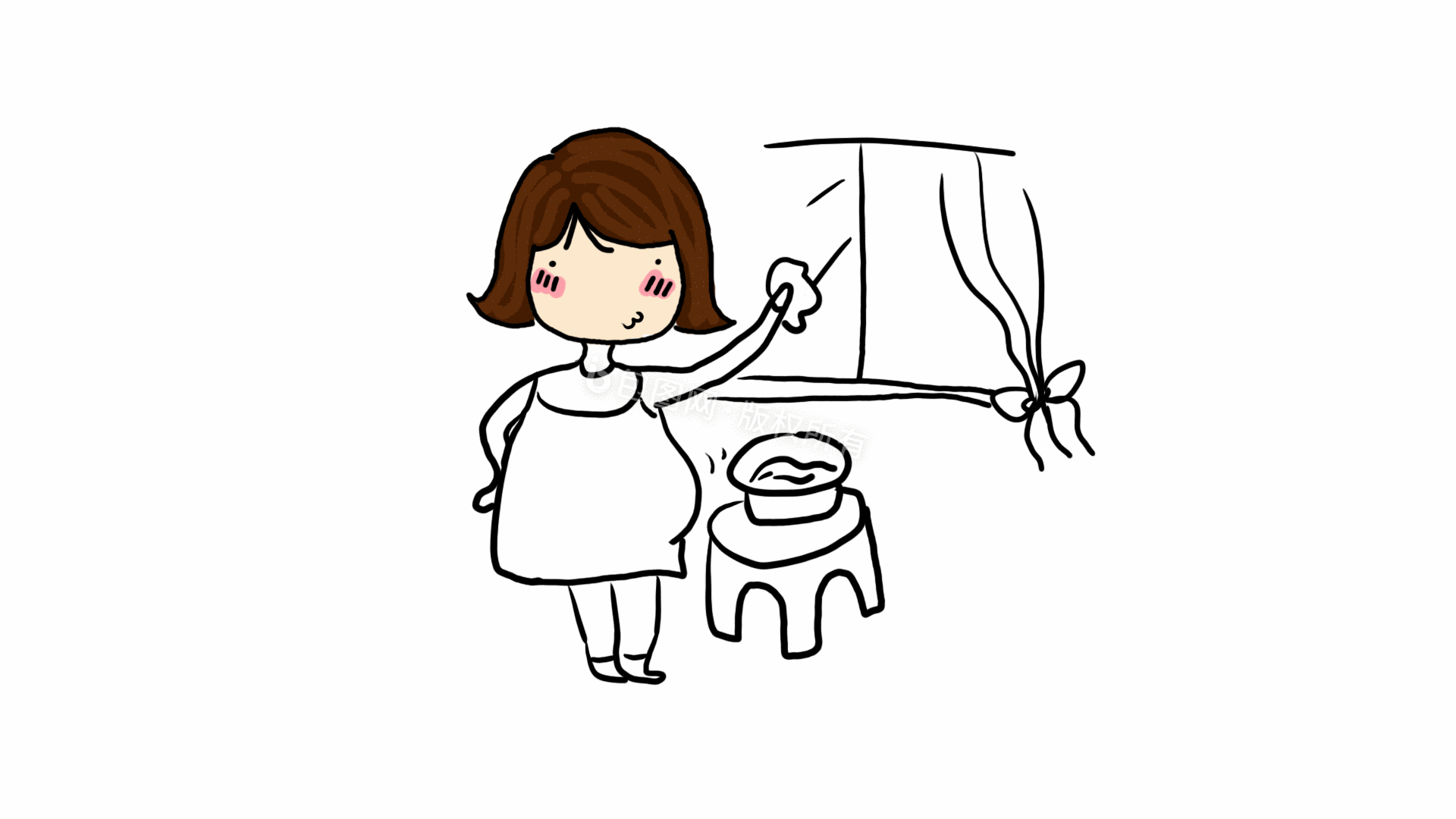 插画图片_擦窗户插画大全_擦窗户插画素材下载_【包图网】