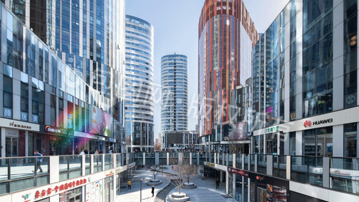 包图 动图gif 动态摄影图 【psd】 蓝色壮观地标三里屯建筑创意摄影