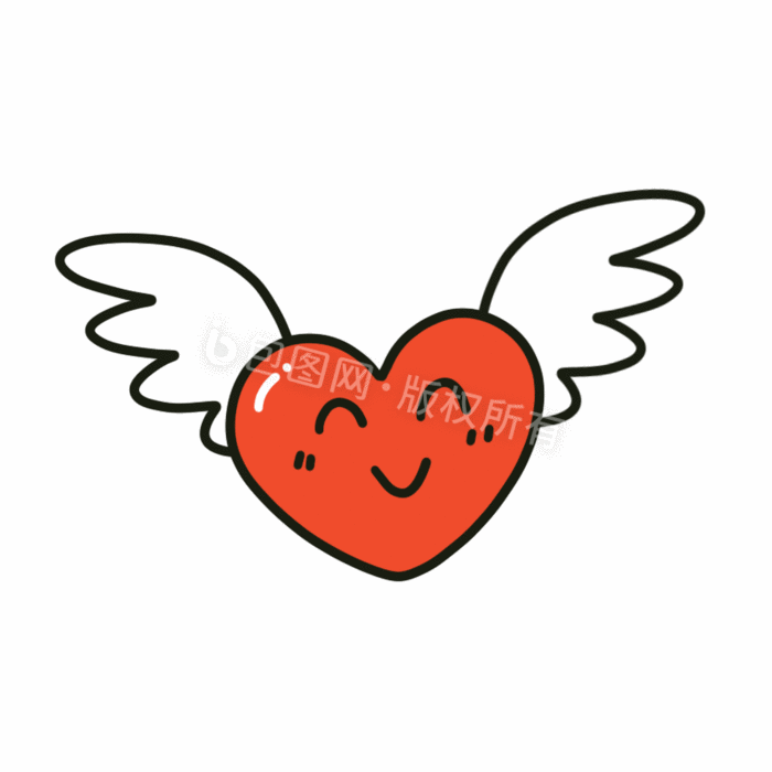 飞翔的爱心小动画gif动图下载-包图网