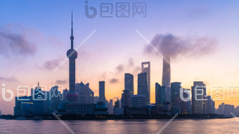 上海中国城市天际线轮廓白色背景图片-包图网企业站