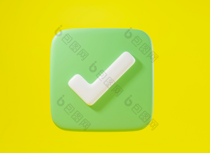 绿色勾勾复选标记符号图标元素是的形状按钮图片-包图网企业站