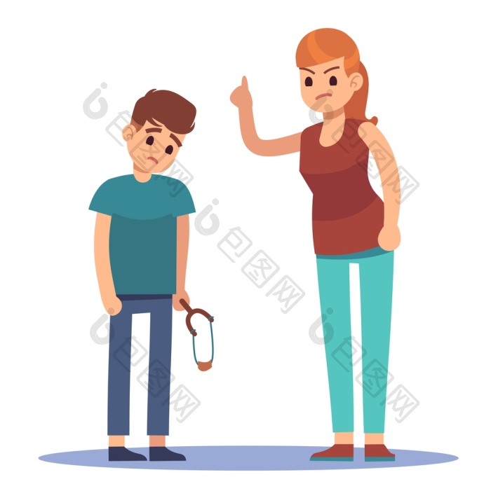母亲因孩子行为不端而责骂她小学生的不良行图片-包图网企业站
