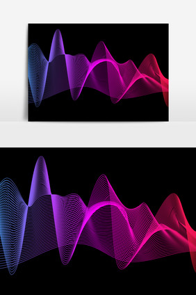 渐变色科技感商务波浪线条