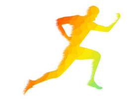 彩色纹理奔跑人物