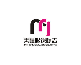 字母M美瞳LOGO标志VI