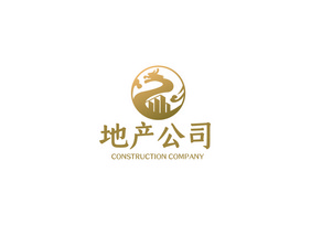 高端简洁龙形地产建筑logoVI模板