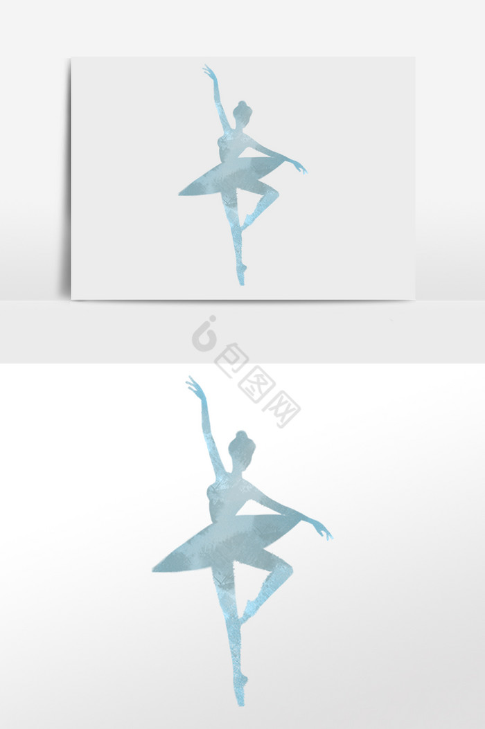 跳舞舞蹈跳芭蕾剪影插画图片