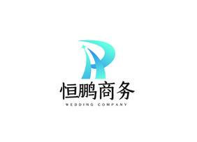 简洁大气hp字母商务logoVI模板