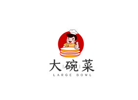 大气卡通高端餐饮大碗菜logoVI模板