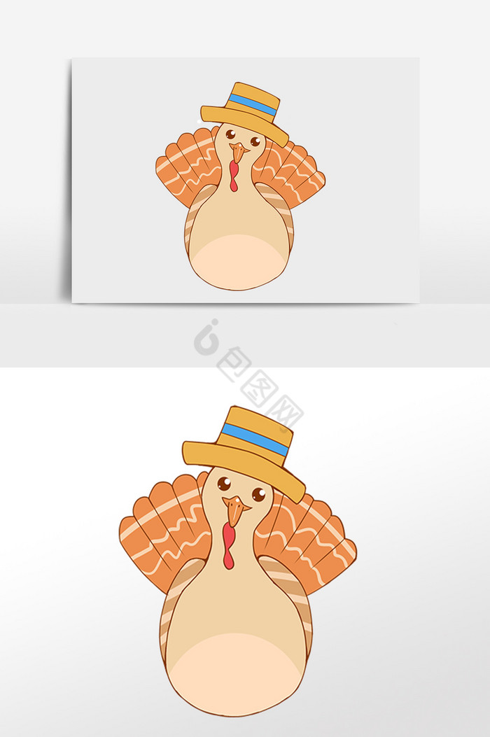 感恩节爱在感恩节火鸡插画图片
