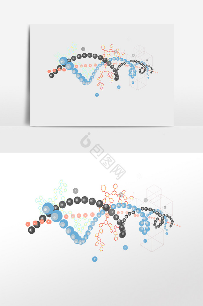 生物分子原子DNA链图片