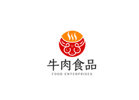 大气时尚牛图案食品公司logoVI模板