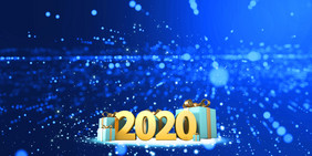 蓝色简洁大气2020光效年会光晕背景