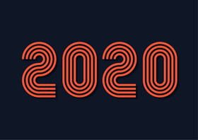 条纹数字2020图片
