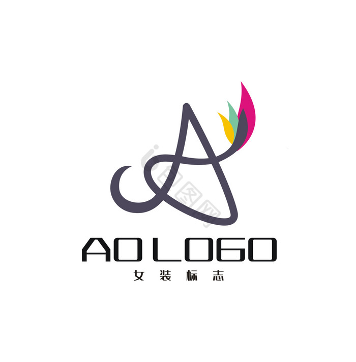 女装字母A羽毛LOGO标志VI图片