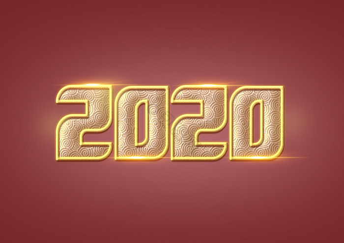 2020镶金蕾丝金色字图片