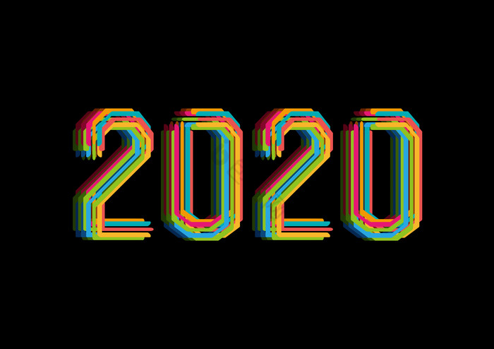 炫彩线条2020年字体图片