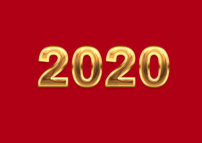 金色2020数字文字图片