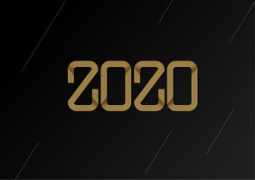 时尚金色2020字体设计艺术字