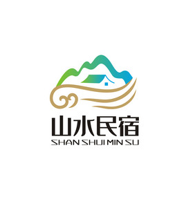 民宿山水缥缈LOGO标志VI