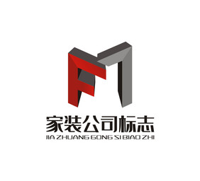 字母MF家装公司空间建筑LOGO标志VI