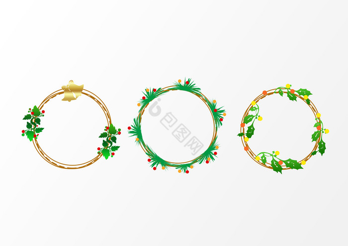圣诞节植物花环装饰图片
