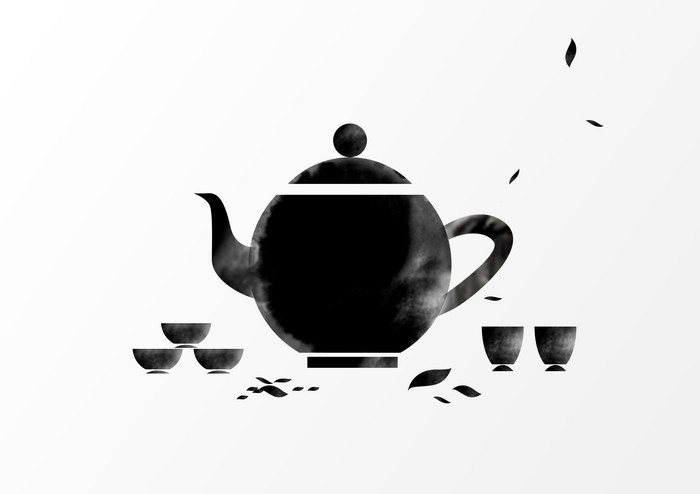 水墨茶壶装饰图片