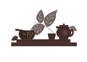 茶叶中国风茶具文化剪影图片