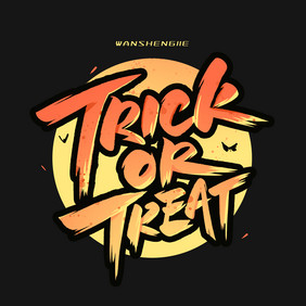 万圣节TRICKORTREAT英文艺术字