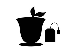 茶茶具剪影图片