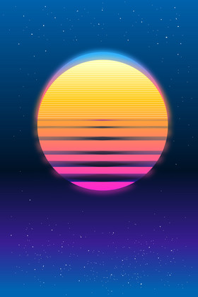 太阳星空蒸汽波h5