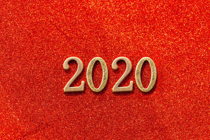 2020立体数字新年红底大图