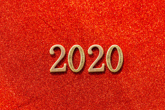 2020立体数字新年红底大图