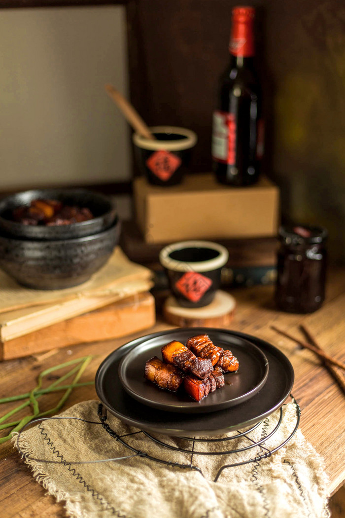 中餐红烧肉美食摄影图片