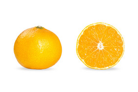 白底拍摄新鲜橘子