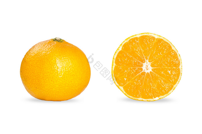 白底拍摄新鲜橘子图片