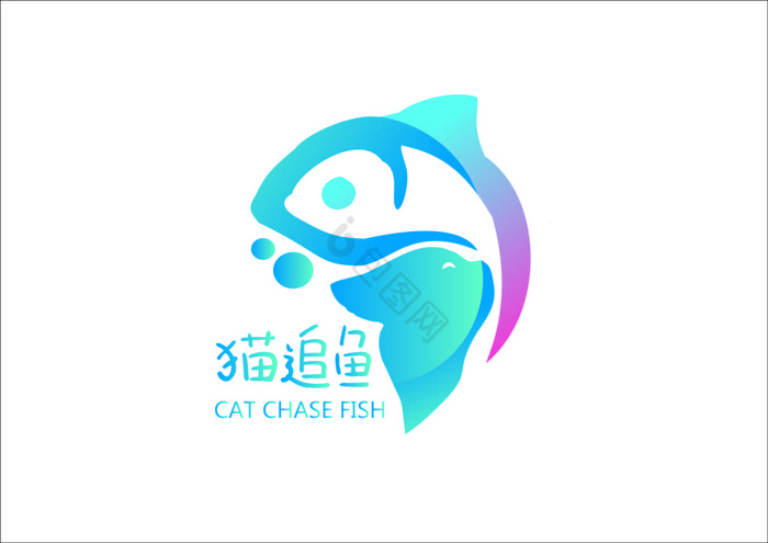 猫追鱼logo图片