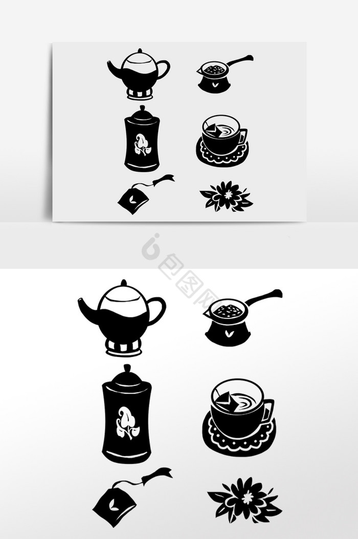 中国文化水墨茶具图片